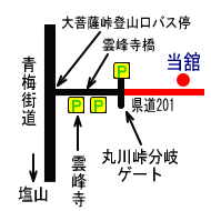 青梅街道から当舘の地図